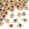 60Pcs Rack Plating Eco-Friendly Iron Rhinestone Pendants IFIN-YW0003-91-1