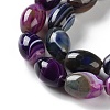 Natural Banded Agate (Dyed & Heated) Beads Strands G-M446-D01-01F-4