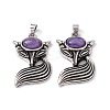 Natural Charoite Pendants KK-A173-02AS-02-3