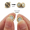 Brass Micro Pave Cubic Zirconia Magnetic Clasps with Loops ZIRC-L075-49B-3