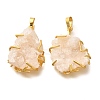 Electroplated Natural Druzy Agate Pendants G-K338-45G-02-1