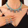 Alloy & Synthetic Turquoise Pendant Pumpkin Beaded Necklaces for Women FS-WGFCE16-04-1