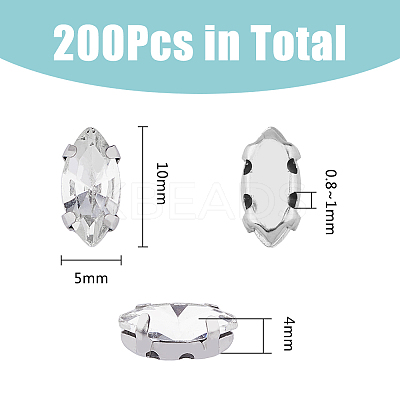 200Pcs Horse Eye Sew on Rhinestone RGLA-DC0001-07A-1