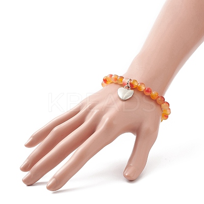 Two Tone Natural Jade Beaded Stretch Bracelet BJEW-JB09176-1