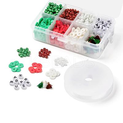 3 Colors 1155Pcs DIY Christmas Theme Stretch Bracelets Making Kits DIY-LS0001-22B-1