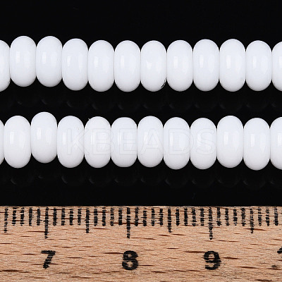 Opaque Spray Painted Glass Beads GLAA-ZX008-6mm-18G-1