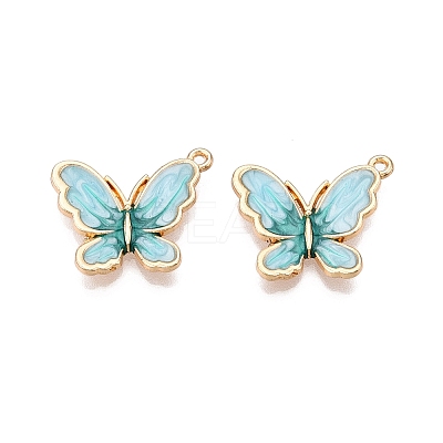 Rack Plating Alloy Enamel Pendants ENAM-N056-364KCG-05-1