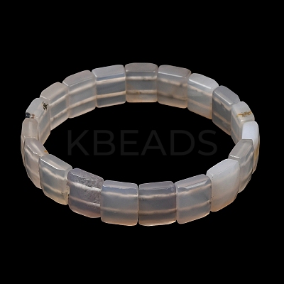 Dyed & Heated  Natural White Jade Beaded Stretch Bracelets for Unisex G-K303-02N-1