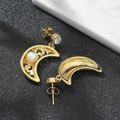 Ion Plating(IP) 304 Stainless Steel Stud Earrings EJEW-A119-20G-1