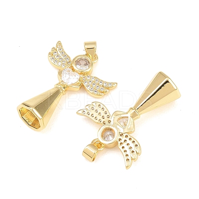 Brass Micro Pave Cubic Zirconia Pendants KK-C162-072G-1