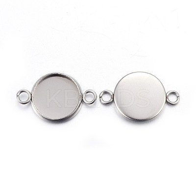 Tarnish Resistant 304 Stainless Steel Cabochon Connector Settings STAS-F191-15P-D-1