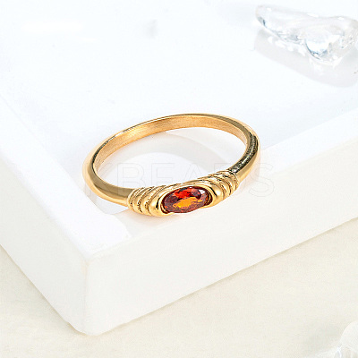 304 Stainless Steel with Cubic Zirconia Finger Rings FS-WG2ED2E-04-1