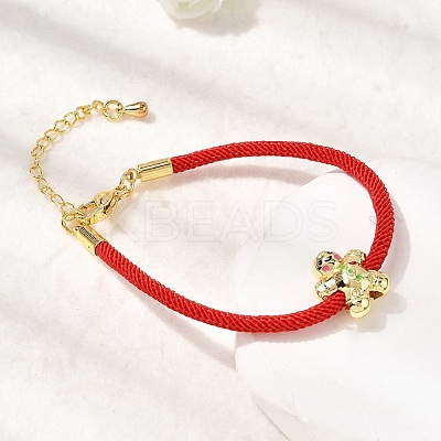 Christmas Nylon Cord Bracelets LS-BJEW-L715-02G-01-1