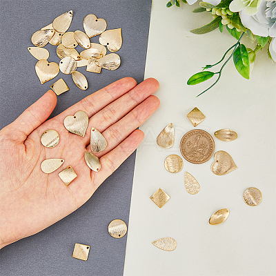 36Pcs 6 Style Brass Charms KK-FH0004-98-1