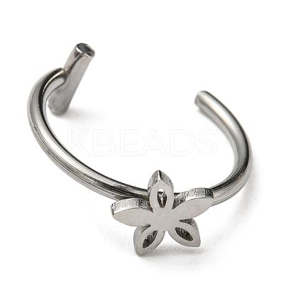 Non-Tarnish 304 Stainless Steel Eyebrow Ring AJEW-H140-01P-1