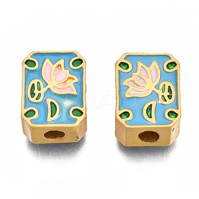 Rack Plating Alloy Enamel Beads ENAM-N056-036B-1