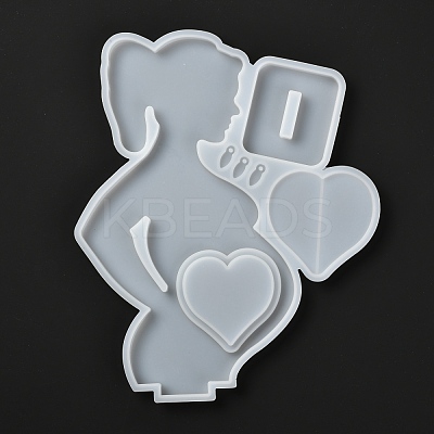 Mother's Day Pregnant Woman Photo Frame Silicone Bust Statue Molds DIY-F065-04-1