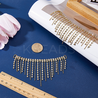 2Pcs Alloy & Glass Rhinestones Tassel Shoe Decoration Chain FIND-GF0005-26-1
