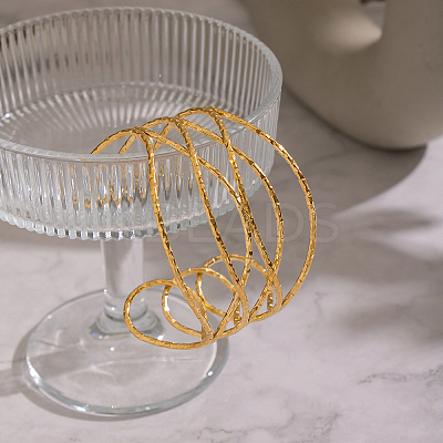 Women’s 304 Stainless Steel Multi-Strand Twisted Cuff Bangles UZ9131-1