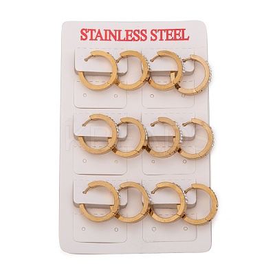 304 Stainless Steel Huggie Hoop Earrings EJEW-O096-19G-1