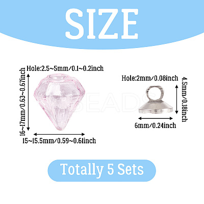 DIY Diamond Glass Bottles Pendants Making Kits DIY-TA0012-40A-1