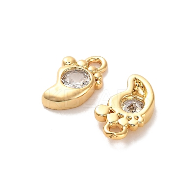Brass Cubic Zirconia Charms KK-D300-06G-1