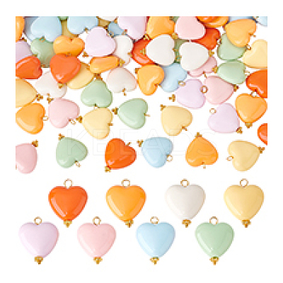 Acrylic Heart Pendants PALLOY-PH01691-1