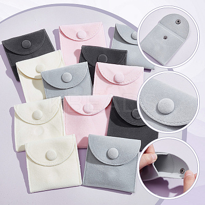 20Pcs 4 Colors Square Velvet Jewelry Bags TP-NB0001-56-1