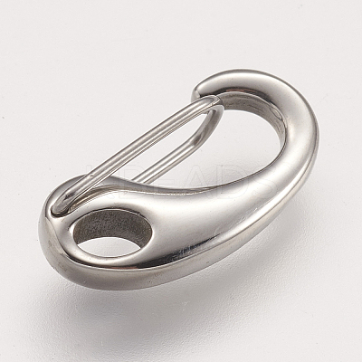 Tarnish Resistant 304 Stainless Steel Push Gate Snap Keychain Clasp Findings STAS-P170-07P-1