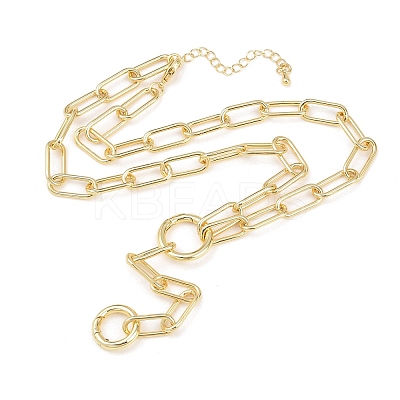 Brass Paperclip Chain Y Lariat Necklaces NJEW-H087-06E-G-1