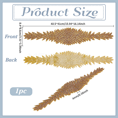 Flower Polyester Computerized Embroidery Cloth Hotfix Rhinestone Iron on/Sew on Patches PATC-WH0002-107A-1