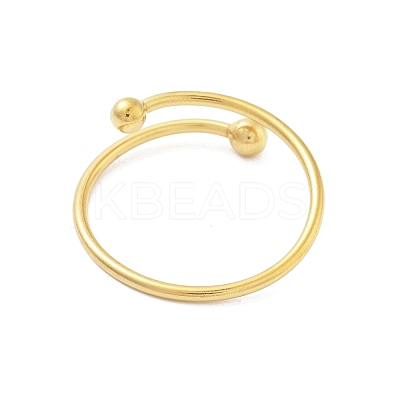 304 Stainless Steel Round Wrap Open Cuff Rings for Women Men RJEW-Z071-01G-1
