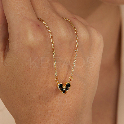 Golden Brass Heart Pendant Necklace for Women WZ0134-1-1-1
