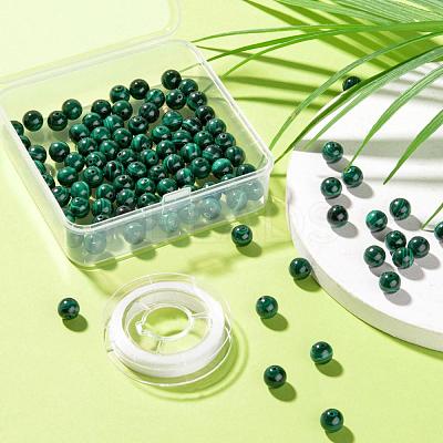 100Pcs 8mm Natural Malachite Round Beads DIY-LS0002-33-1