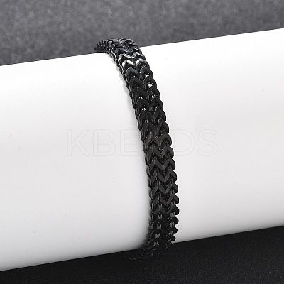 304 Stainless Steel Wheat Chain Bracelets for Men Women BJEW-Q038-01EB-1