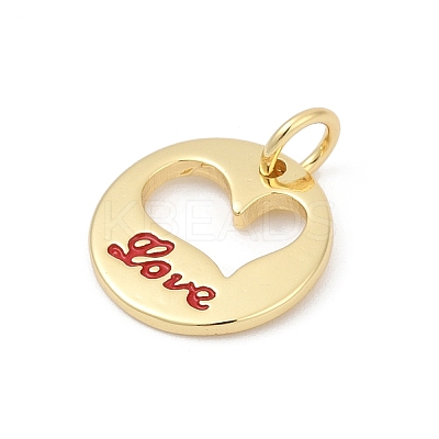 Brass Enamel Charms KK-U062-30G-02-1