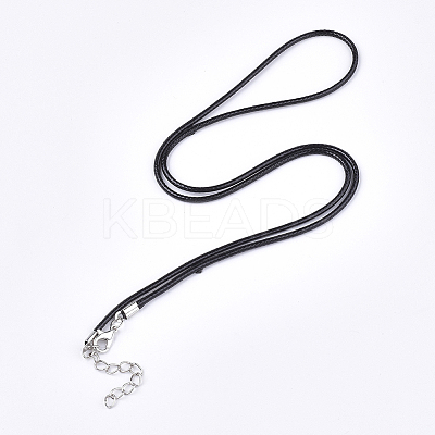 Waxed Cord Necklace Making with Iron Findings LS-X-NJEW-R229-2.0mm-02-1