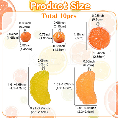 10Pcs 5 Styles Resin Pendants FIND-YW0005-96-1