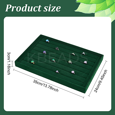 Velvet with Wood Jewelry Display Storage Plate ODIS-WH0038-92-1
