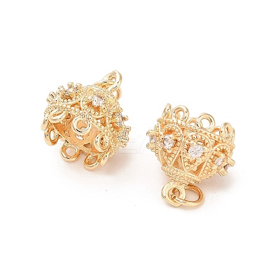Brass Micro Pave Cubic Zirconia Multi-Strand Links X-KK-B133-06G-02-1