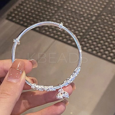 Simple Style Adjustable Brass Charm Bangles for Women FS-WG003F2-04-1