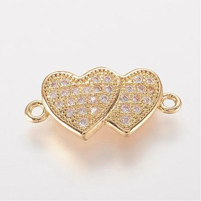 Brass Micro Pave Cubic Zirconia Links ZIRC-K061-100G-1