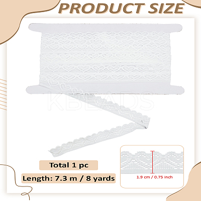 8 Yards Heart Acrylic Fibers Lace Trim for Sewing Decoration OCOR-LP0004-43-1
