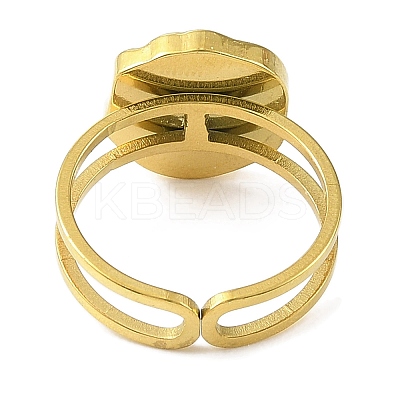 304 Stainless Steel Enamel Open Cuff Rings for Women RJEW-F166-41G-01-1