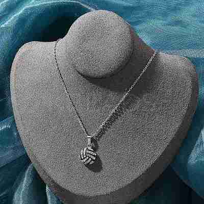 Zinc Alloy Crystal Rhinestone Sport Ball Pendant Cable Chain Necklaces NJEW-U024-01P-04-1