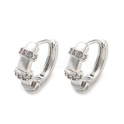 Rack Plating Brass with Cubic Zirconia Hoop Earrings for Women EJEW-G363-01P-1