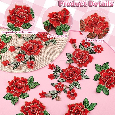 Flower Embroidery Polyester Cloth Iron On Patches PATC-GA0001-53-1