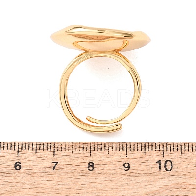 Flat Round Brass Cuff Ring Components KK-G551-05G-1