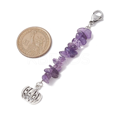 Halloween Pumpkin Alloy Pendant Decorations HJEW-JM02073-02-1