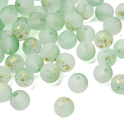 Frosted Transparent Glass Beads GLAA-A045-04-1